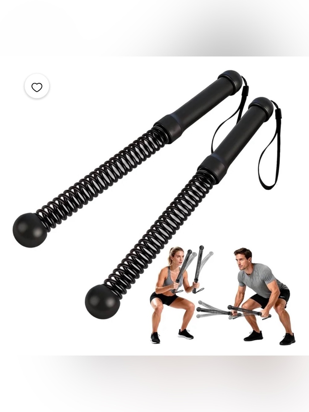 New- Black Spring Power Twister Fitness Bar -fitness battle rope